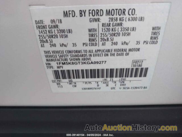 FORD EXPLORER SPORT, 1FM5K8GT3KGA09277