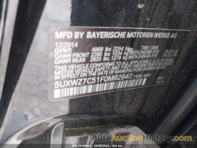 BMW X3 SDRIVE28I, 5UXWZ7C51F0M82940