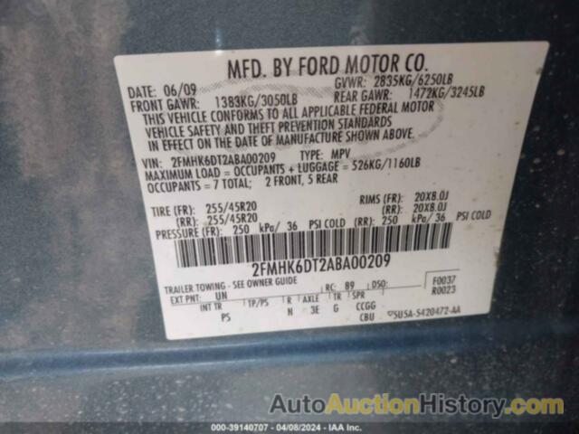 FORD FLEX LIMITED, 2FMHK6DT2ABA00209