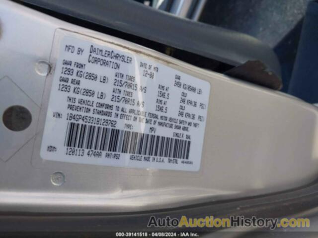 DODGE CARAVAN SPORT, 1B4GP45331B129762