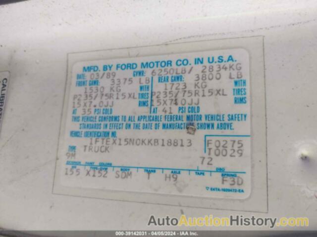 FORD F150, 1FTEX15N0KKB18813