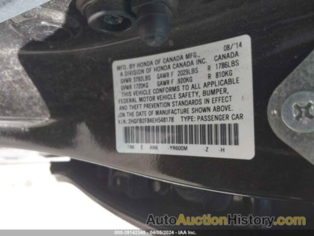 HONDA CIVIC EX, 2HGFB2F84EH548178