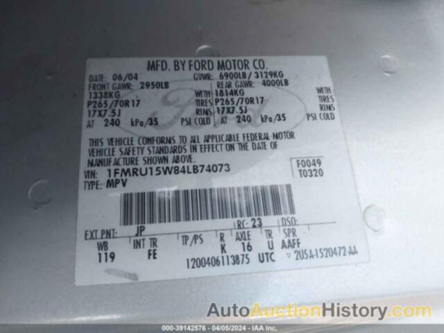 FORD EXPEDITION XLT, 1FMRU15W84LB74073