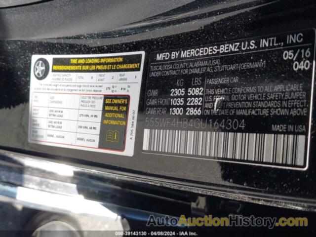 MERCEDES-BENZ C 350E LUXURY, 55SWF4HB4GU164304