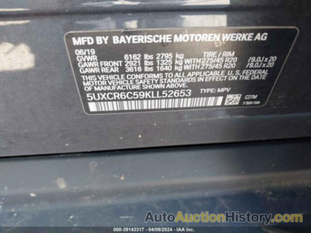 BMW X5 XDRIVE40I, 5UXCR6C59KLL52653