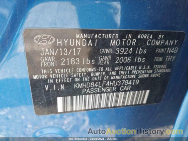 HYUNDAI ELANTRA VALUE EDITION, KMHD84LF4HU378419