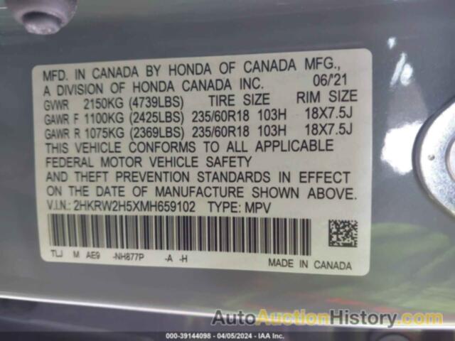 HONDA CR-V AWD EX, 2HKRW2H5XMH659102