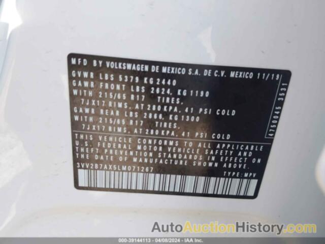 VOLKSWAGEN TIGUAN SE/SEL, 3VV2B7AX5LM071267