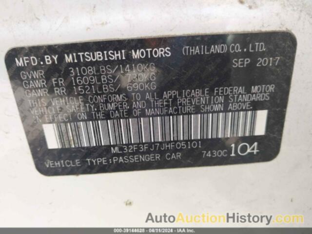 MITSUBISHI MIRAGE G4, ML32F3FJ7JHF05101