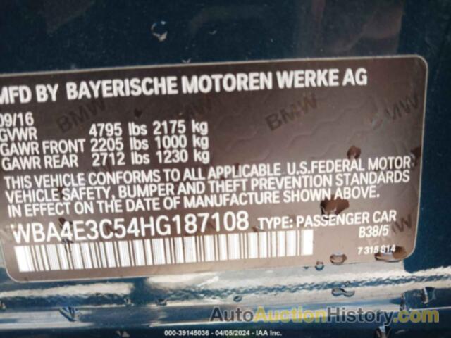 BMW 440I GRAN COUPE, WBA4E3C54HG187108