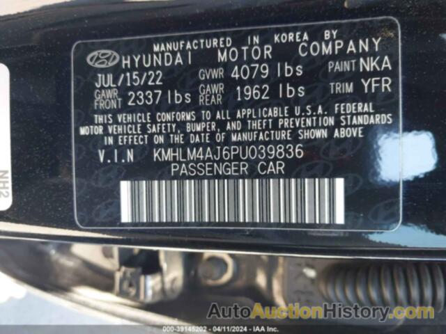 HYUNDAI ELANTRA HYBRID BLUE, KMHLM4AJ6PU039836