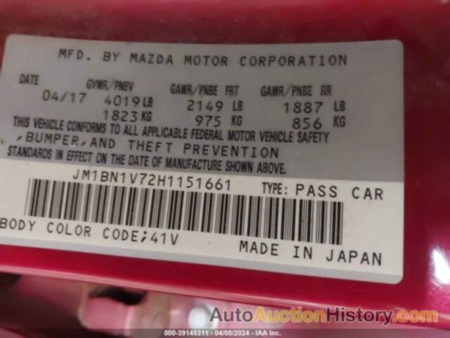 MAZDA 3 TOURING, JM1BN1V72H1151661