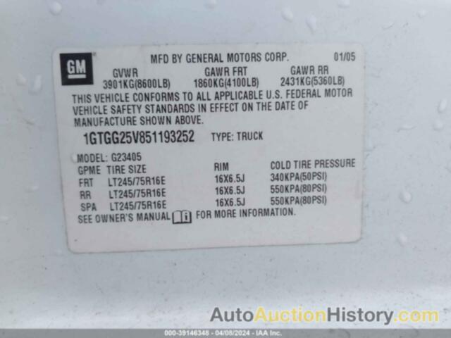 GMC SAVANA STANDARD, 1GTGG25V851193252