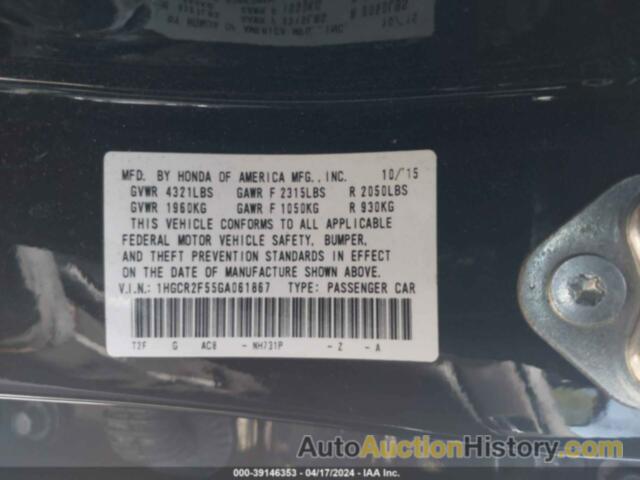 HONDA ACCORD SPORT, 1HGCR2F55GA061867