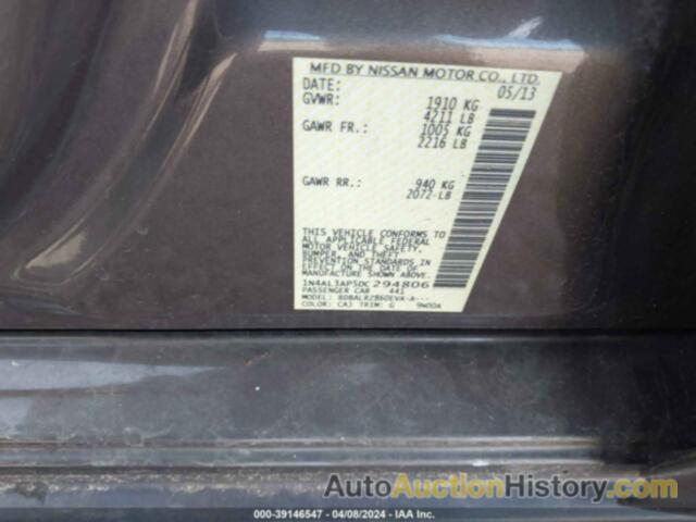 NISSAN ALTIMA 2.5 S, 1N4AL3AP5DC294806