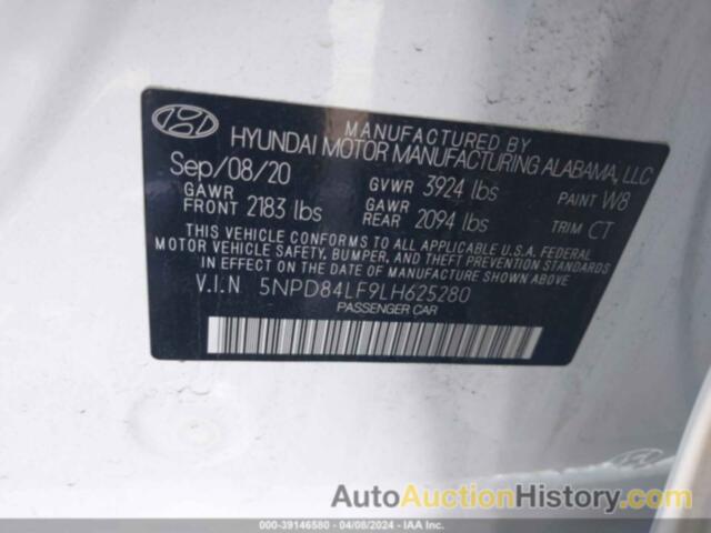 HYUNDAI ELANTRA SEL/VALUE/LIMITED, 5NPD84LF9LH625280