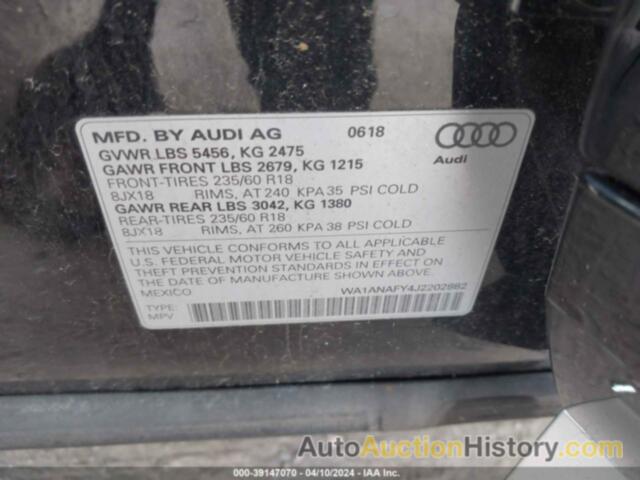 AUDI Q5 2.0T PREMIUM/2.0T TECH PREMIUM, WA1ANAFY4J2202882