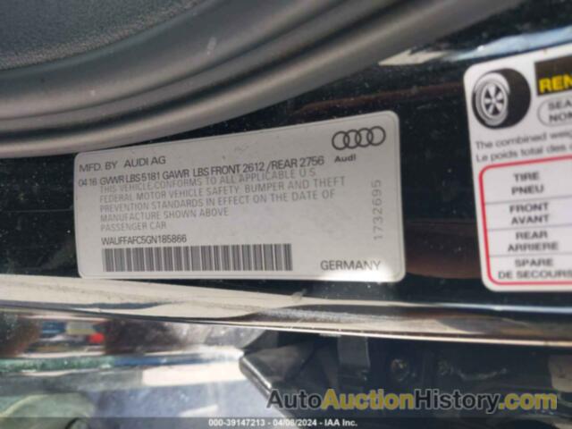 AUDI A6 2.0T PREMIUM, WAUFFAFC5GN185866