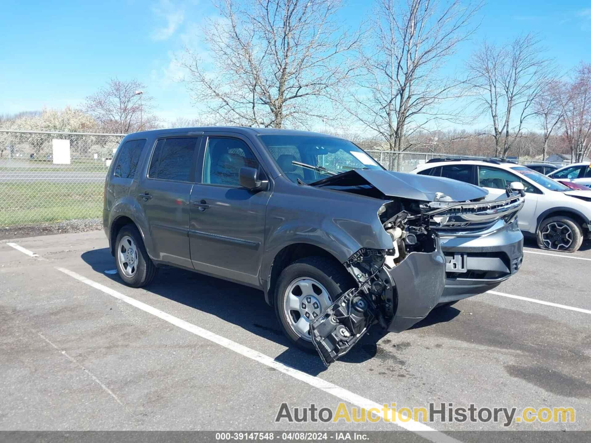 HONDA PILOT LX, 5FNYF3H29DB036415