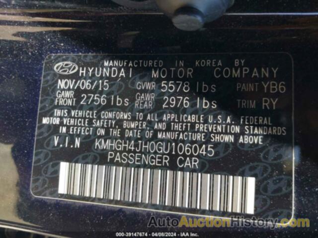 HYUNDAI EQUUS ULTIMATE, KMHGH4JH0GU106045