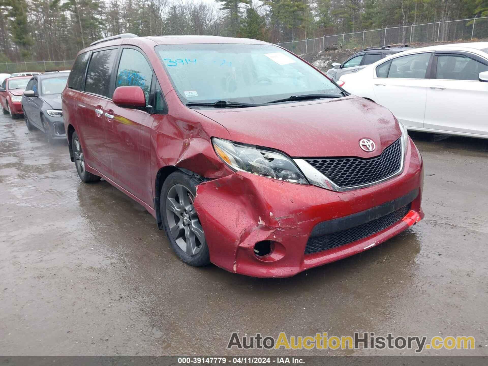 TOYOTA SIENNA SE 8 PASSENGER, 5TDXK3DC7GS728825