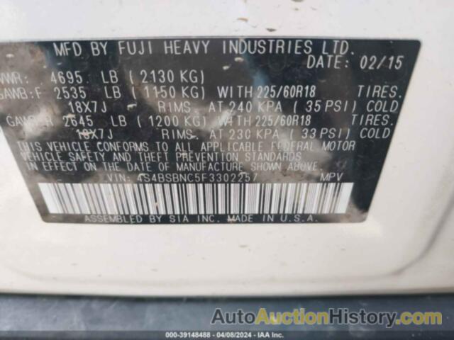 SUBARU OUTBACK 2.5I LIMITED, 4S4BSBNC5F3302257