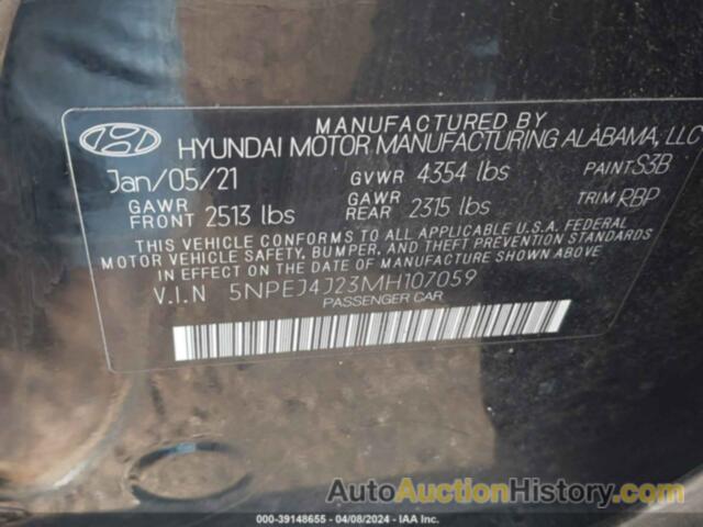 HYUNDAI SONATA SEL PLUS, 5NPEJ4J23MH107059