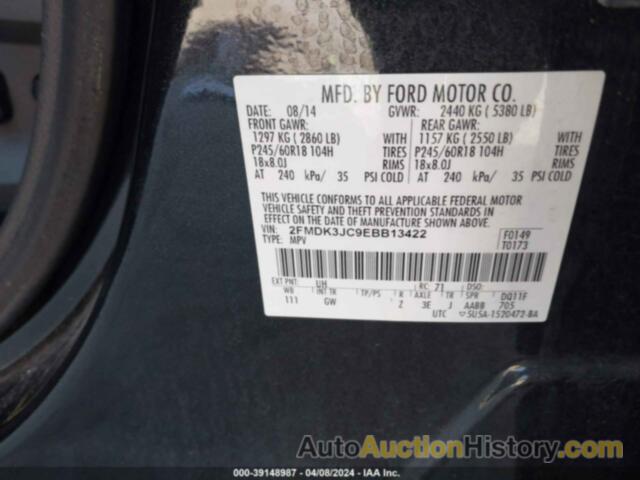 FORD EDGE SEL, 2FMDK3JC9EBB13422