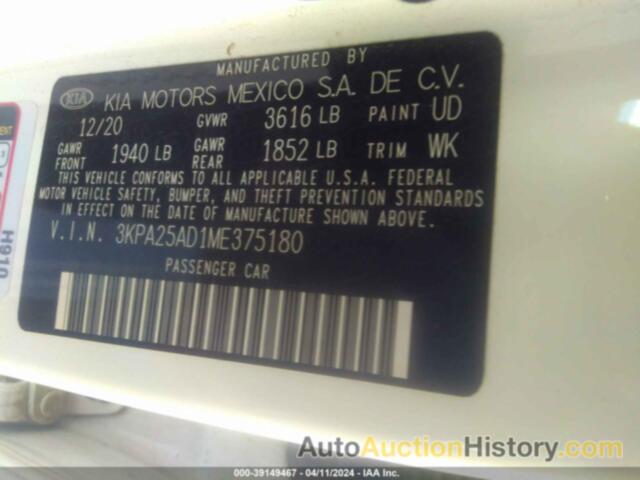 KIA RIO 5-DOOR S, 3KPA25AD1ME375180