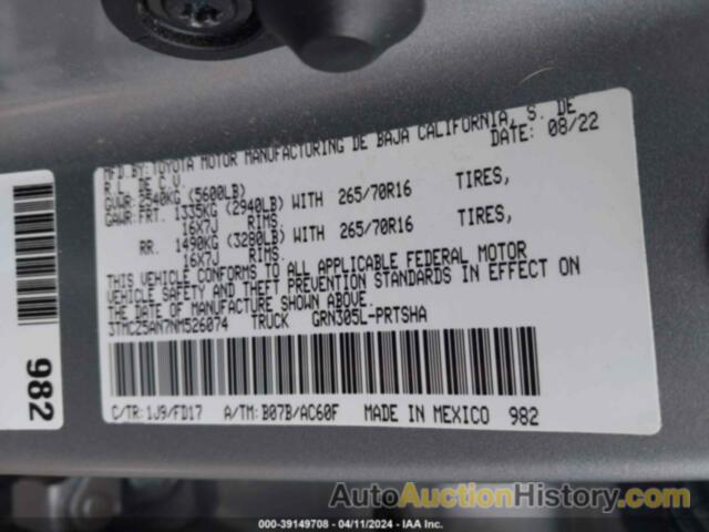 TOYOTA TACOMA TRD OFF ROAD, 3TMCZ5AN7NM526074