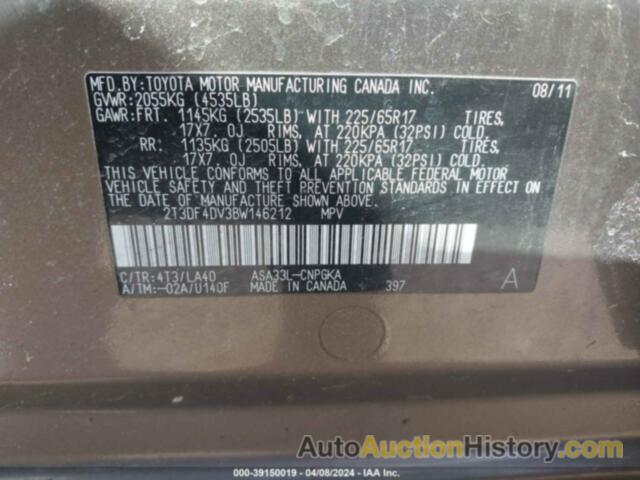 TOYOTA RAV4 LIMITED, 2T3DF4DV3BW146212