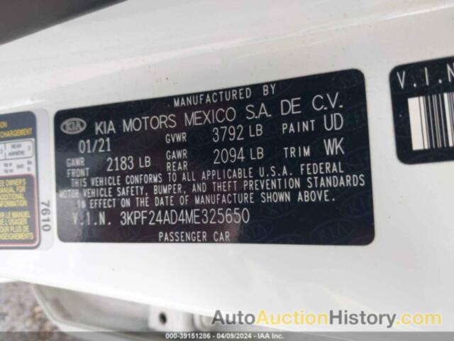 KIA FORTE LXS, 3KPF24AD4ME325650