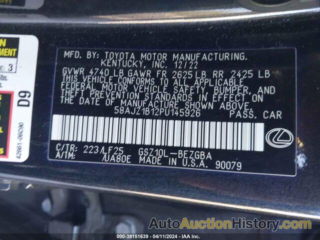 LEXUS ES 350 F SPORT HANDLING, 58AJZ1B12PU145926