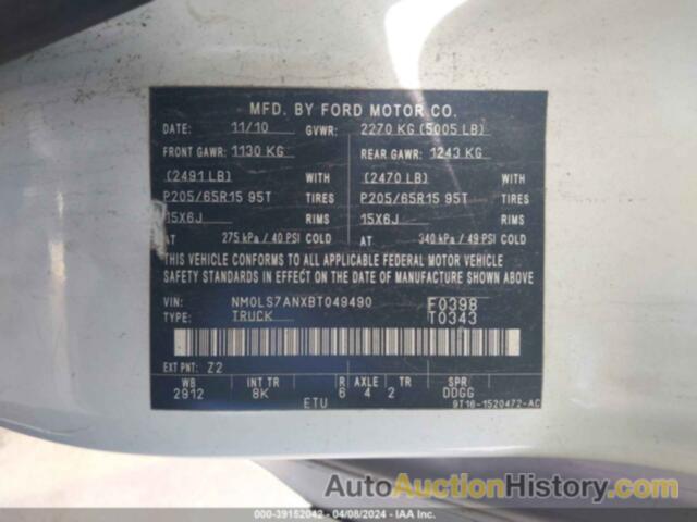 FORD TRANSIT CONNECT XL, NM0LS7ANXBT049490
