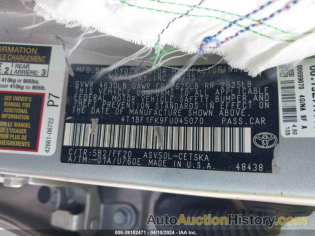 TOYOTA CAMRY SE, 4T1BF1FK9FU045070