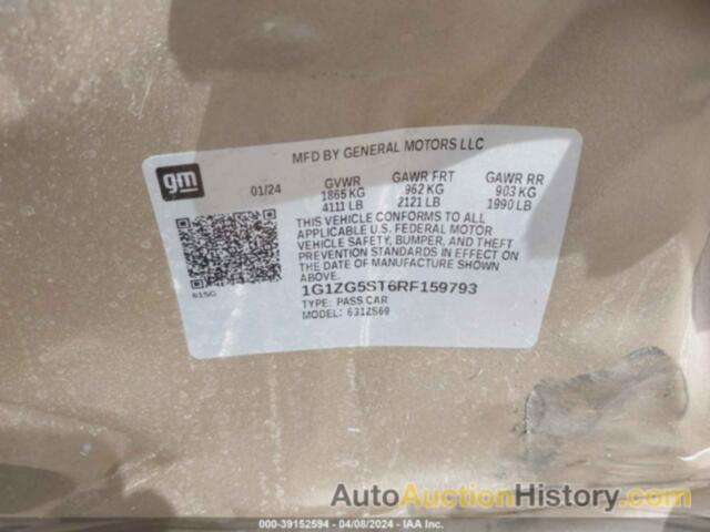 CHEVROLET MALIBU FWD RS, 1G1ZG5ST6RF159793