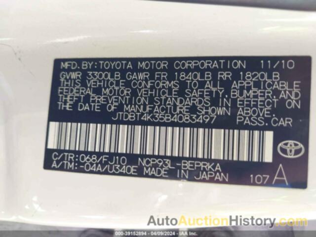 TOYOTA YARIS, JTDBT4K35B4083497