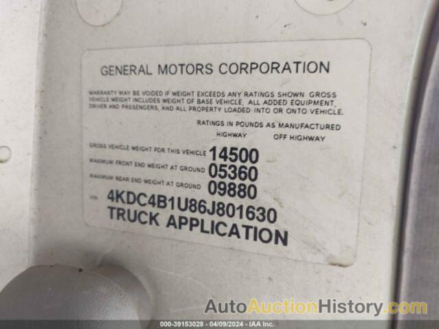 GMC W4S042 W4500 GAS REG, 4KDC4B1U86J801630