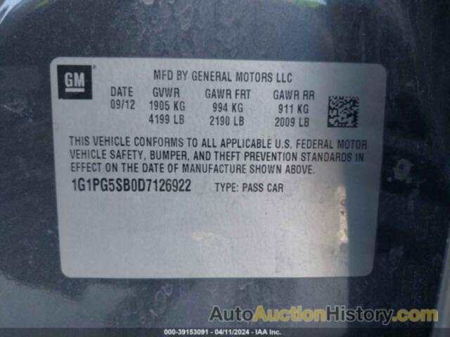 CHEVROLET CRUZE LTZ, 1G1PG5SB0D7126922