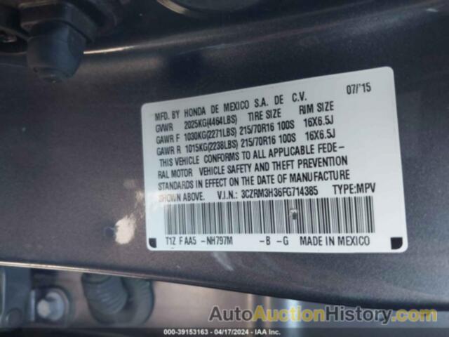 HONDA CR-V LX, 3CZRM3H36FG714385