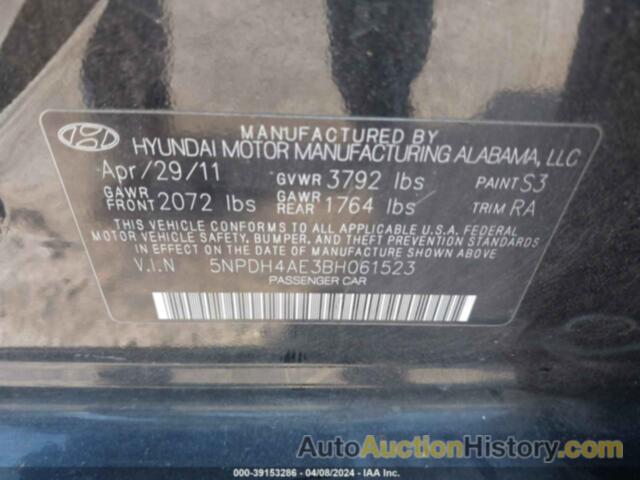 HYUNDAI ELANTRA GLS, 5NPDH4AE3BH061523