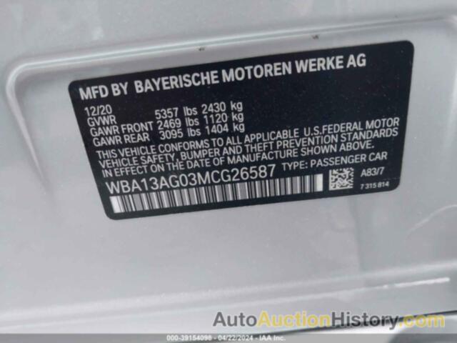 BMW 530E, WBA13AG03MCG26587