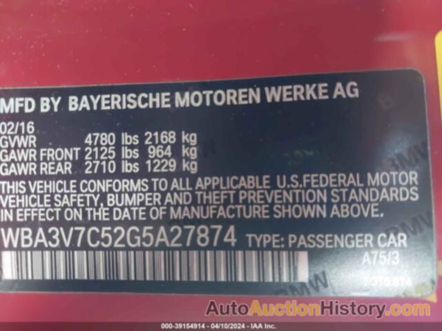 BMW 428I, WBA3V7C52G5A27874