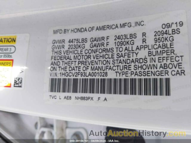 HONDA ACCORD TOURING, 1HGCV2F93LA001028