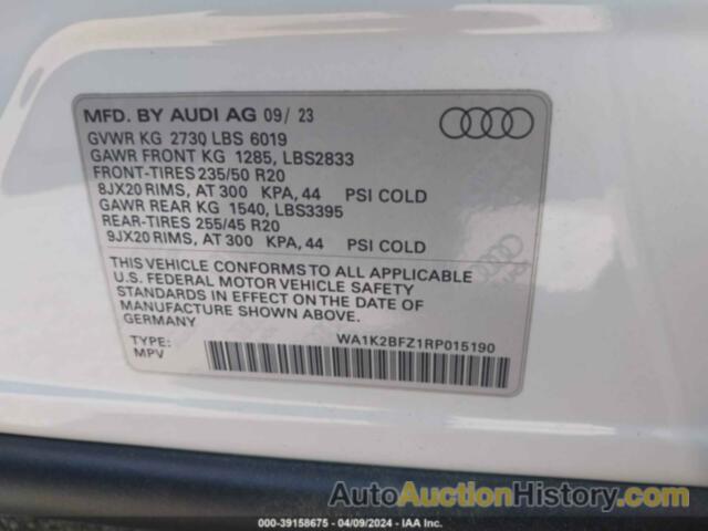 AUDI Q4 E-TRON PREMIUM 50 QUATTRO, WA1K2BFZ1RP015190