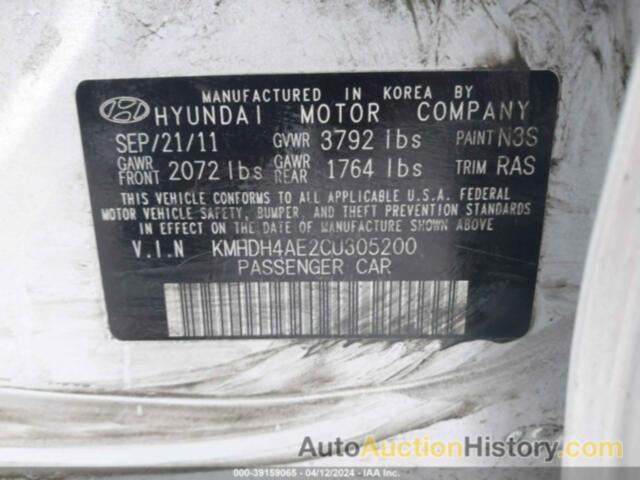 HYUNDAI ELANTRA GLS/LIMITED, KMHDH4AE2CU305200