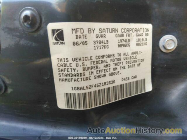 SATURN ION 3, 1G8AL52F45Z183636