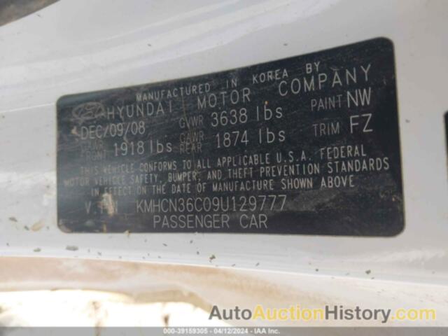 HYUNDAI ACCENT SE, KMHCN36C09U129777