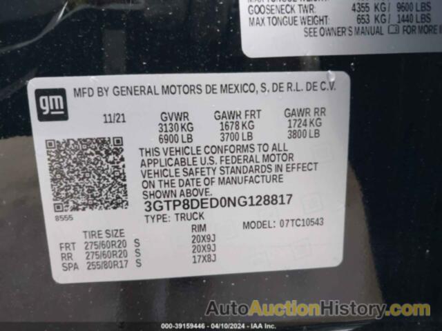 GMC SIERRA LIMITED C1500 SLT, 3GTP8DED0NG128817