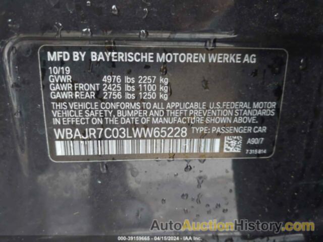 BMW 530I XDRIVE, WBAJR7C03LWW65228